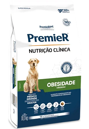 Premier Nutrição Clinica Cães Obesidade Raças Medio/Grande 10kg