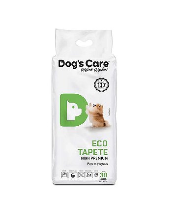 Tapete Higienico Dog's Care Eco Hight Premium Cães Adultos Raças Pequenas 60x55 - 30 unidades