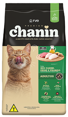 Chanin Gatos Adultos Mix Carne/Peixe/Frango 1kg