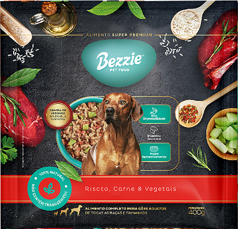 Bezzie Risoto Cães Adultos Carne/Vegetais SP 400g