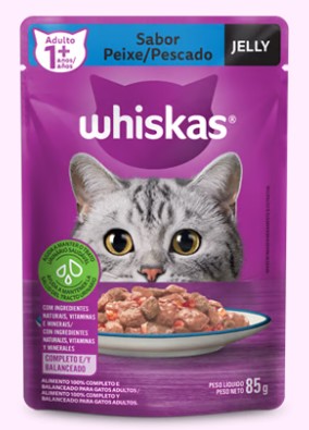 Sache Whiskas Gatos Adultos Jelly Peixe 85g