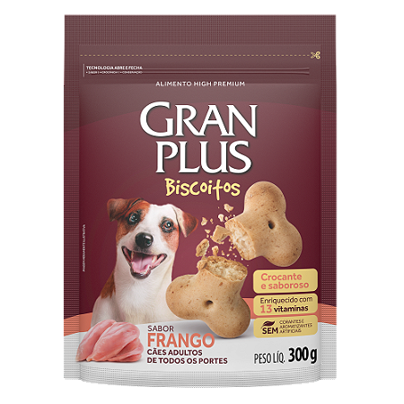 Biscoito GranPlus Cães Adultos Frango 300g