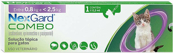 Nexgard Combo Gatos até 2,5 kg - 1 Pipeta