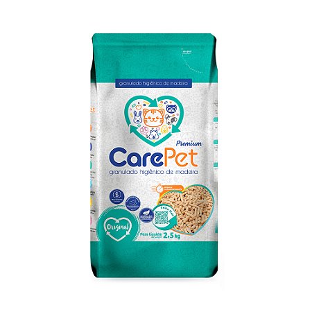 Areia Granulado De Madeira Para Gatos/Roedores Care Pet 2,5kg