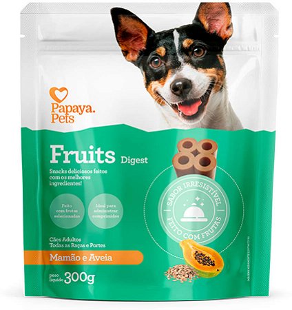 Snack Papaya Pets Cães Adultos Fruits Digest [Mamão/Aveia] 300g