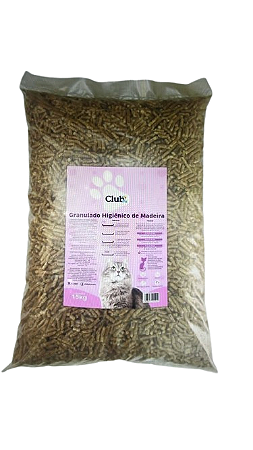 Areia Granulado De Madeira Para Gatos/Roedores Club Pet 15kg