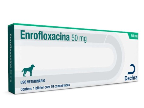 Enrofloxacino 50mg c/ 10 Comp