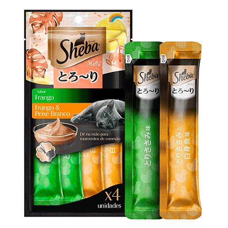 Sheba Creamy Gatos Frango/Peixe Branco 48g (4 unidades)