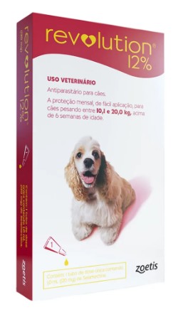 Revolution 12% 120mg (Cães 10 a 20kg) - 3 Pipetas