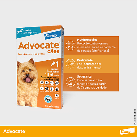 Advocate 1,0 (Cães 4kg a 10kg)