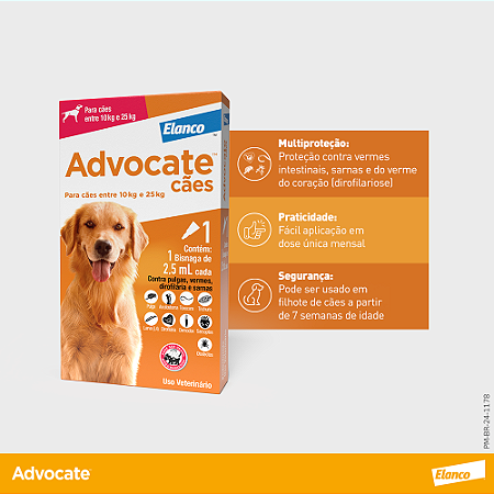 Advocate 2,5ml (Cães 10kg a 25kg)