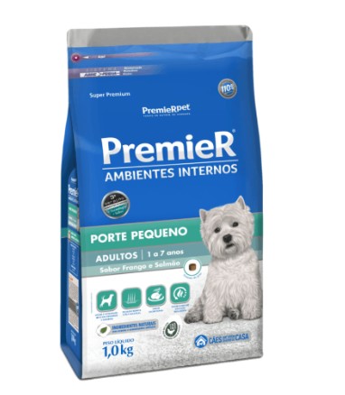 Premier Ambientes Internos Cães Adultos Raças Pequenas 1kg