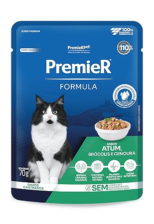 Sache Premier Formula Gatos Castrados Atum/Brócolis/Cenoura 70g