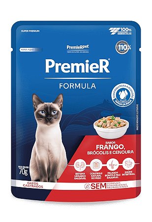 Sache Premier Formula Gatos Castrados Frango/Brocolis/Cenoura 70g