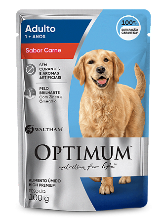 Sache Optimum Cães Adultos Raças Medias Carne 100g