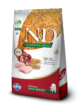 N&D Ancestral Cães Filhotes Raças Maxi Frango/Romã 10kg