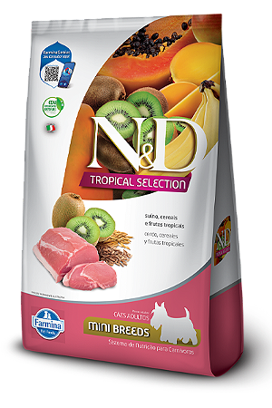N&D Tropical Selection Cães Adultos Raças Mini/Pequenas Suino 2,5kg