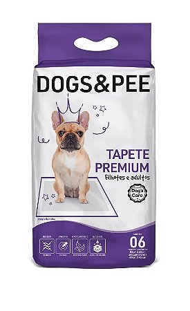 Tapete Higienico Dog's Care Dogs & Pee Cães Adultos Raças Medias 60x82 - 6 unidades