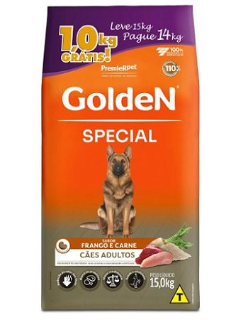 Golden Special Cães Adultos Frango/Carne [Pague 14kg Leve15kg]