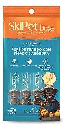 Skipets Creamy Cães Frango/Figado/Abobora 60g (4 unidades)