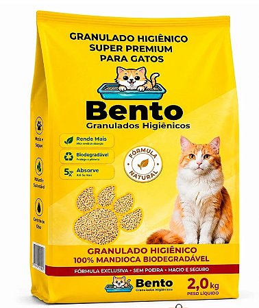 Areia Granulado Biodegradável Mandioca Bento Mista 2kg