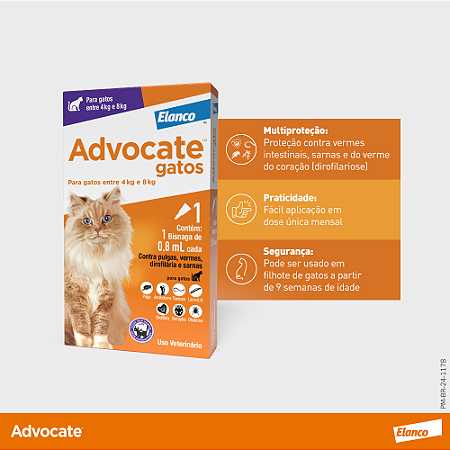 Advocate 0,8 (Gatos 4kg a 8kg)
