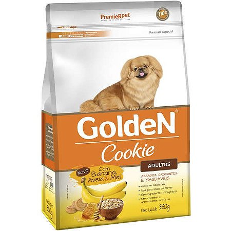 Biscoito Golden Cookie Cães Adultos Raças Pequenas Banana/Aveia/Mel 350g