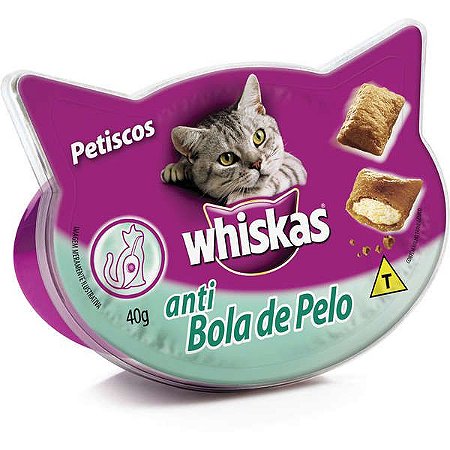 Snack Whiskas Temptations Anti Bola de Pelo 40g - VAL. 25/AGO/22