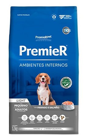 Premier Ambientes Internos Cães Adultos Light Raças Pequenas 12kg