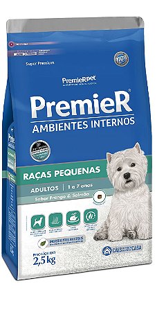 Premier Ambientes Internos Cães Adultos Raças Pequenas 2,5kg