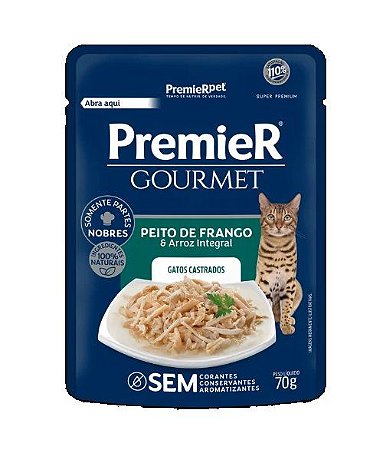 Sache Premier Gourmet Gatos Castrados Frango/Arroz 70g