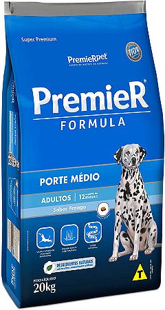 Premier Formula Cães Adultos Raças Medias 20kg