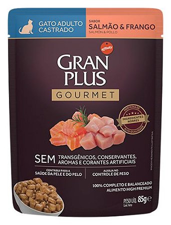 Sache Granplus Gourmet Gatos Castrados Salmão/Frango 85g
