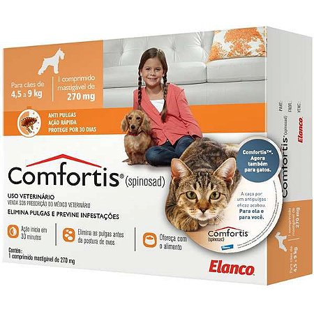 Comfortis 270mg (Cães 4,5 a 9kg) (Gatos 2,8 a 5,4kg)