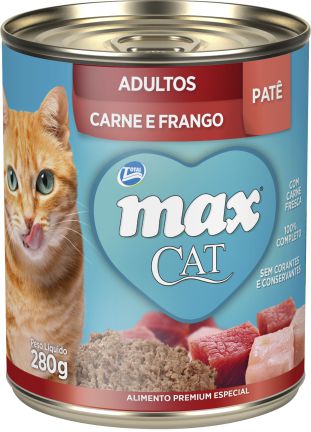 Max Gatos Adultos Pate Carne/Frango 280g