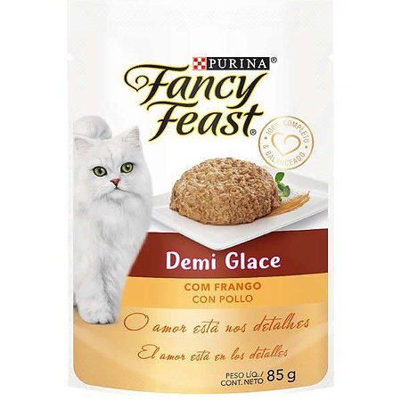 Sache Fancy Feast Gatos Adultos Demi Glace Frango 85g