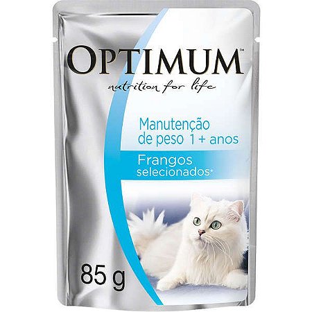 Sache Optimum Gatos Adultos Manutenção de Peso Frango Selecionados 85g