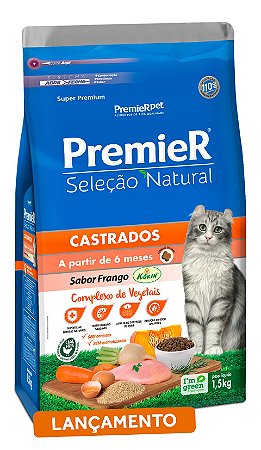 Premier Seleção Natural Gatos Castrados 1,5kg