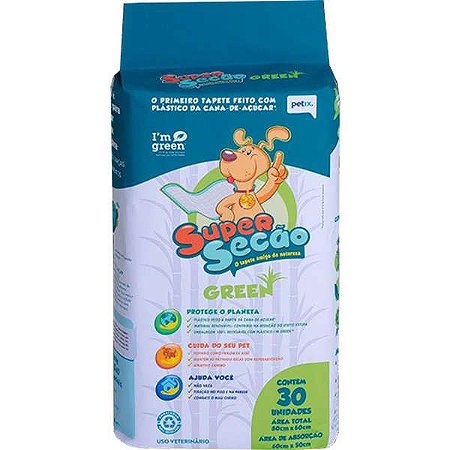 Tapete Higienico Super Secão Green Adulto 60x80 - 30 unidades