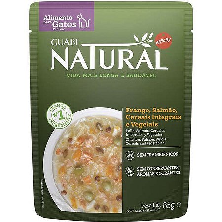 Sache Guabi Natural Gatos Castrados Frango/Salmão/Cereais/Vegetais 85g