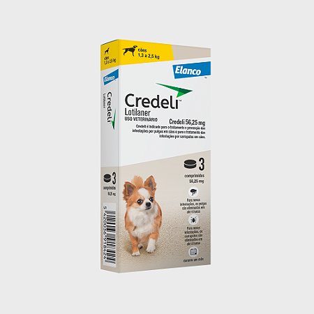 Credeli 56,25mg (Cães 1,3kg a 2,5kg) - 3 comprimidos