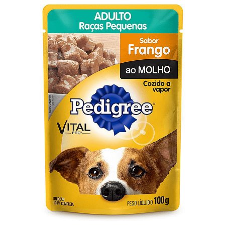 Sache Pedigree Cães Adultos Raças Pequenas Frango Ao Molho 100g