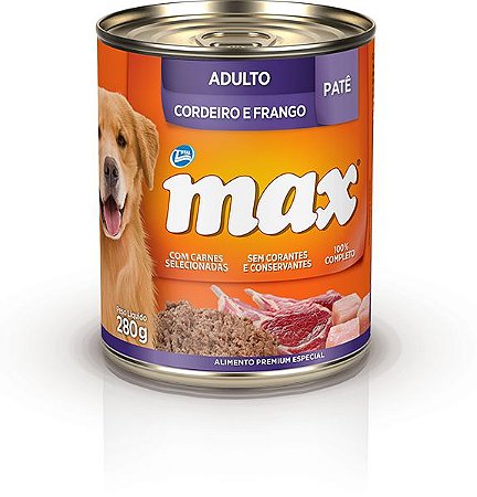 Max Cães Adultos Pate Cordeiro/Frango 280g - VAL. 02/MAI/24