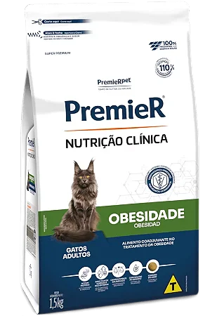 Premier Nutrição Clinica Gatos Obesidade 1,5kg
