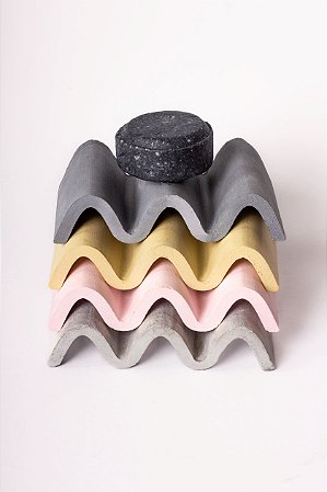 Apoio de Concreto para Barrinhas e Sabonetes - Ondinhas