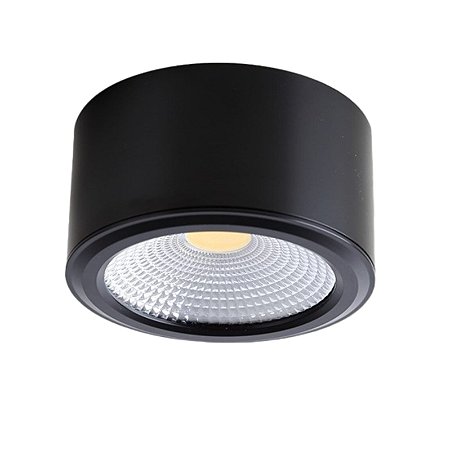 Spot Redondo Sobrepor Preto 10W 3000K Bivolt 7142