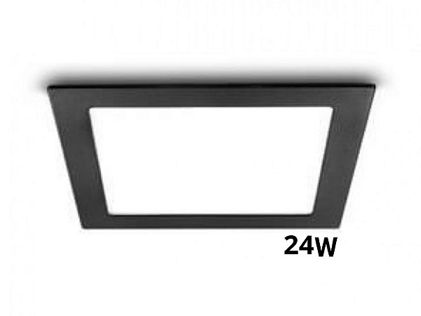 Painel Led Quadrado Embutir 24W 4000K Borda Preta Opus 82079