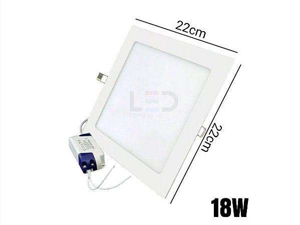 PAINEL LED QUADRADO EMBUTIR 18W  6500K BIVOLT