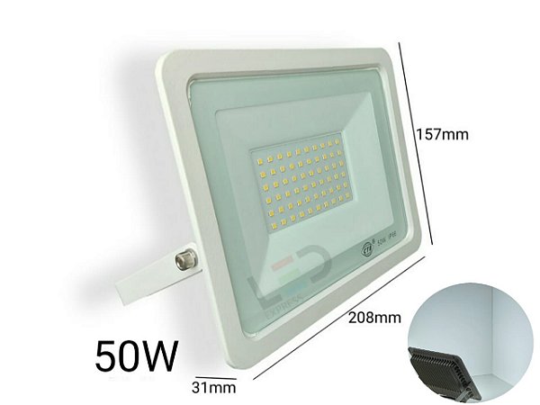 REFLETOR  BRANCO 50W 6500K BRANCO FRIO BIVOLT IP66