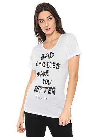 Camiseta Colcci Bad Choices Branca